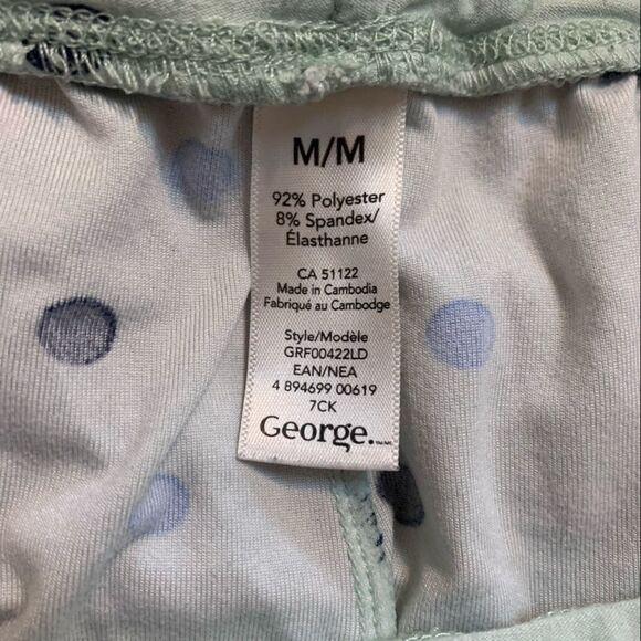 George Peached Jersey Jogger Turquoise Polka Dot Pyjama Size Medium - Picture 4 of 5